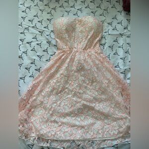 Rue21 White and Pink Smocked Dress